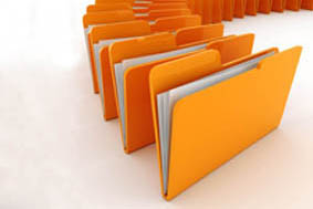 3d colorfull folders, on white background